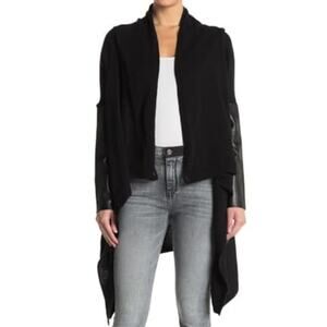 BLANKNYC Women's Faux Leather Sleeves Cardigan Size XS
